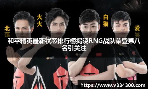 和平精英最新状态排行榜揭晓RNG战队荣登第八名引关注